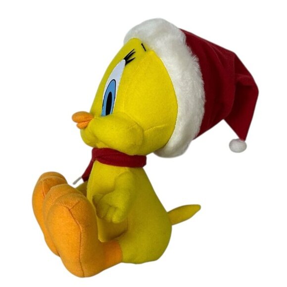 Tweety Bird Looney Tunes Plush Toy with Santa Hat 9” - Picture 6 of 16